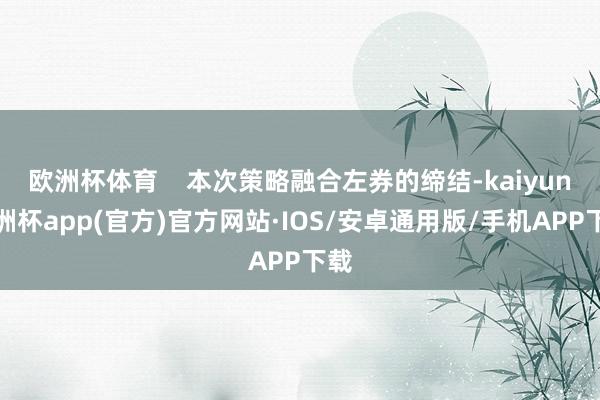 欧洲杯体育    本次策略融合左券的缔结-kaiyun欧洲杯app(官方)官方网站·IOS/安卓通用版/手机APP下载